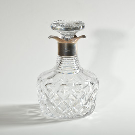 English sterling silver mounted crystal decanter