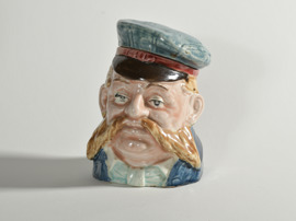 West German moustached figural tobacco jar – Humidor 