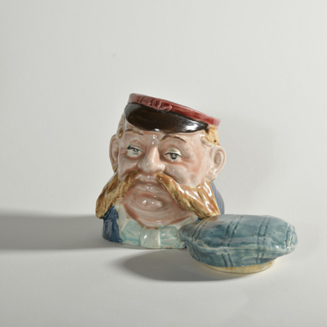 With hat or lid removed