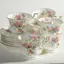 Six Royal Albert Moss Rose pattern duos