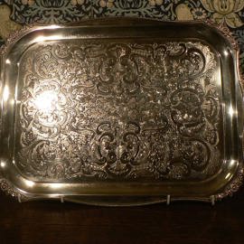 Viners silver plate twin-handled serving tray 