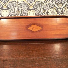 Sheraton inlaid timber gallery tray